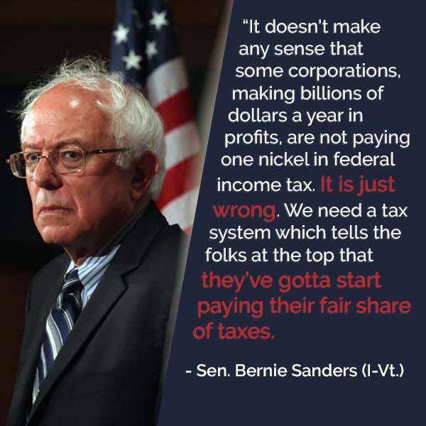 Bernie on the Corporate Tax